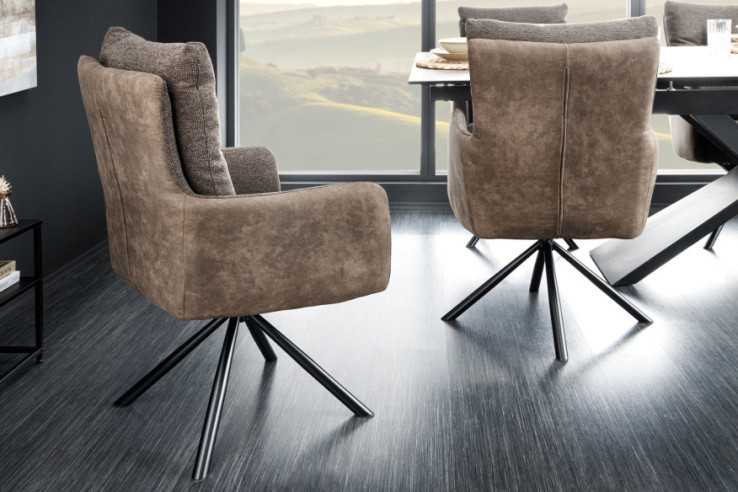  TAUPE MIKROFIBER & SVART METALL