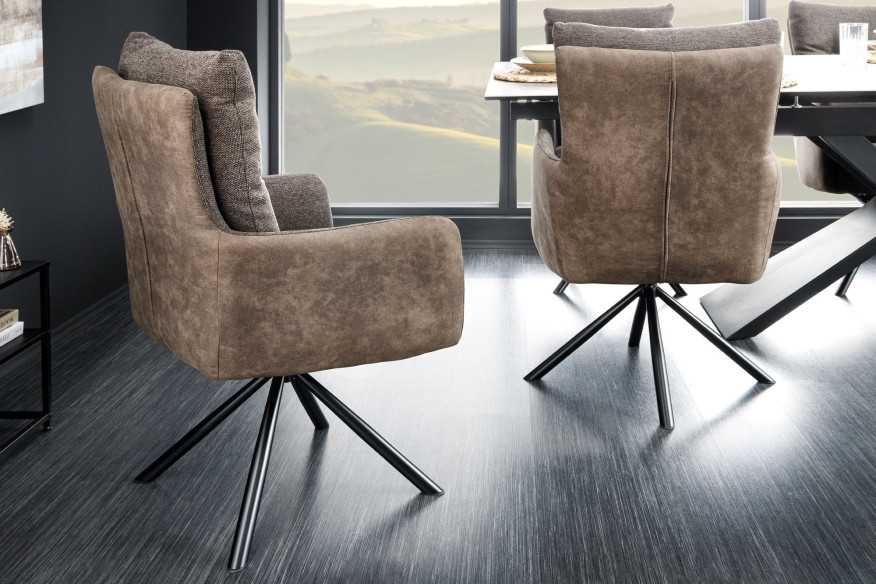  TAUPE MIKROFIBER & SVART METALL