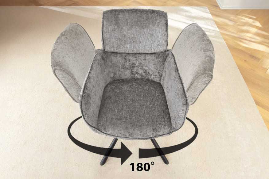  GRÅ CHENILLE MED ARMSTÖD