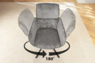  GRÅ CHENILLE MED ARMSTÖD