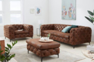 CHESTERFIELD MIKROFIBER ANTIKBRUN