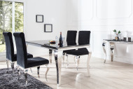 LUIS - 200CM MATBORD I SILVER/SVART GLAS