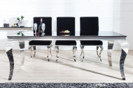 LUIS - 200CM MATBORD I SILVER/SVART GLAS