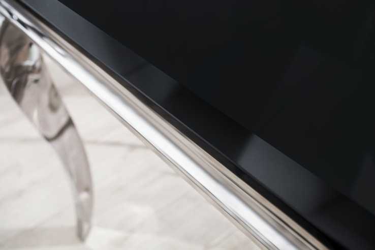 LUIS - 200CM MATBORD I SILVER/SVART GLAS