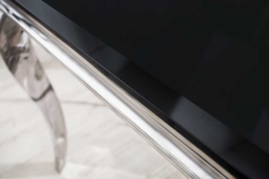 LUIS - 200CM MATBORD I SILVER/SVART GLAS