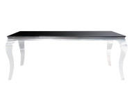 LUIS - 200CM MATBORD I SILVER/SVART GLAS