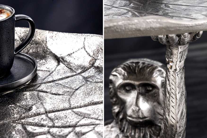  SILVERFÄRGAD APA I METALL