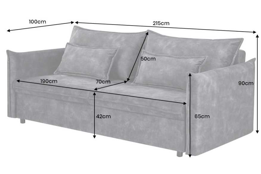  SAMMET GRÅ 3-SITS