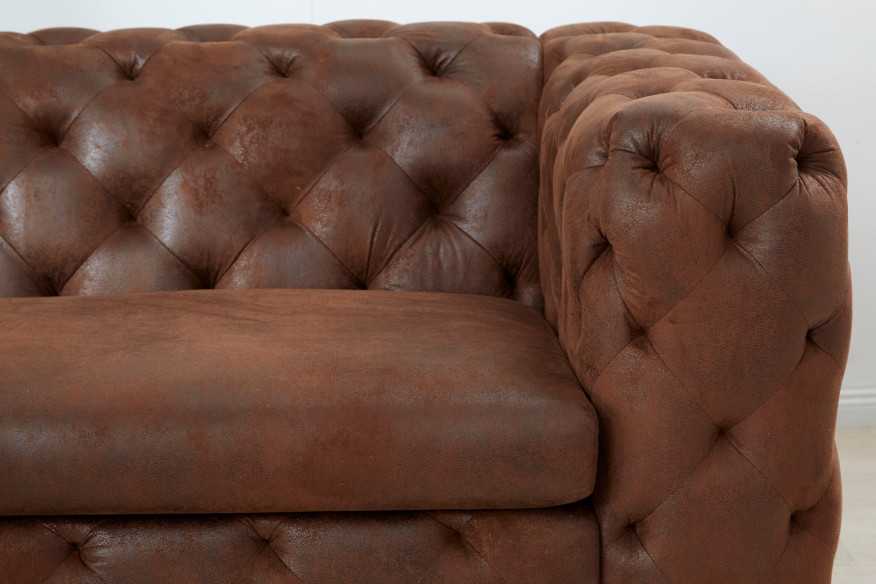  MIKROFIBER ANTIKBRUN CHESTERFIELD