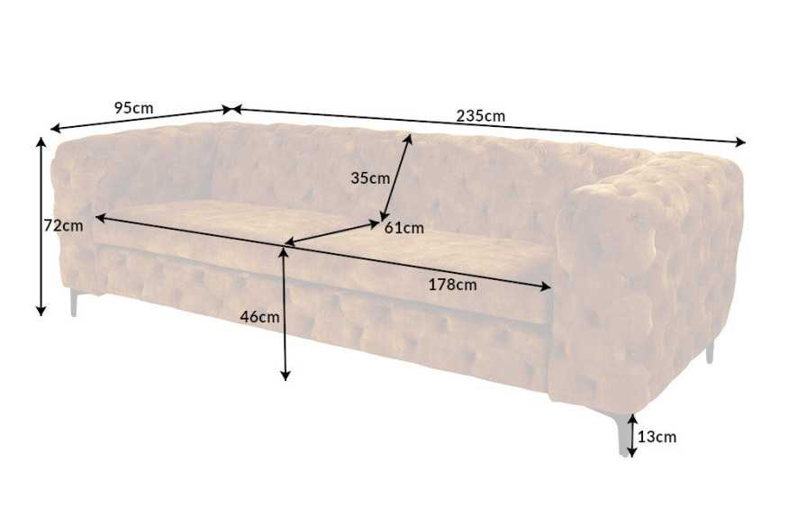 CASSIOPEIA - 235CM 3-SITS SOFFA