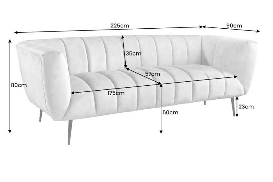 NOBULA - 225CM 3-SITS SOFFA