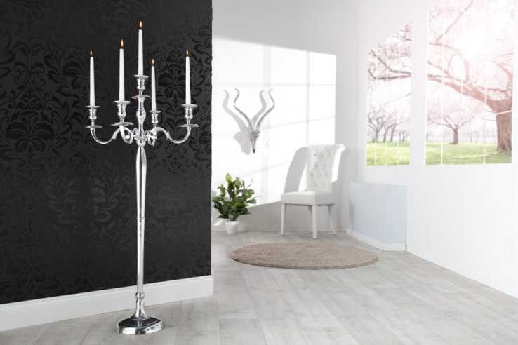 ELIN - 120 CM 5-ARMAD LJUSSTAKE I SILVER