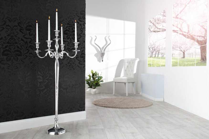 ELIN - 120 CM 5-ARMAD LJUSSTAKE I SILVER