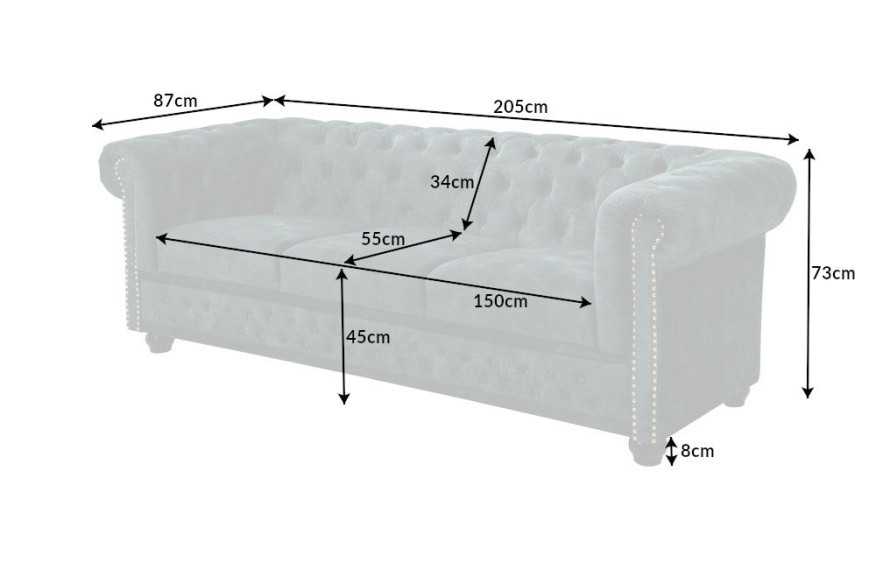 VEGA - 205CM CHESTERFIELD SOFFA