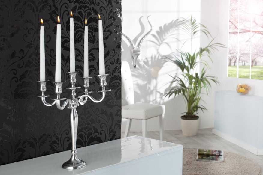 ELIN - 40 CM 5-ARMAD LJUSSTAKE I SILVER
