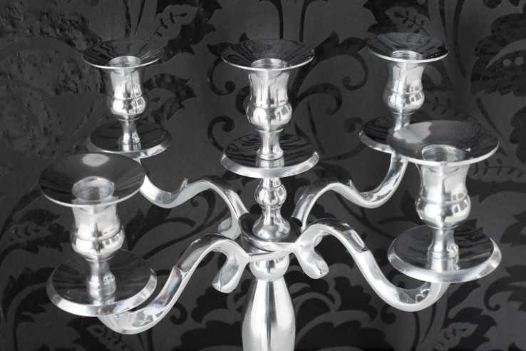 ELIN - 40 CM 5-ARMAD LJUSSTAKE I SILVER