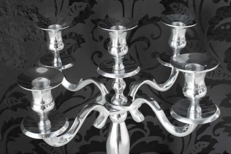ELIN - 40 CM 5-ARMAD LJUSSTAKE I SILVER