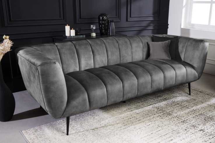 NOVA - 225CM 3-SITS SAMMETSSOFFA
