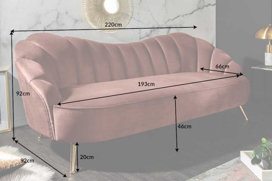 AURORA - 220CM SAMMETSSOFFA