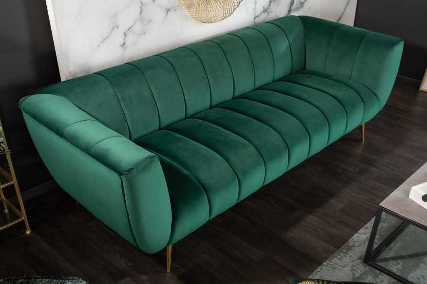 AURORA - 225CM 3-SITS SAMMETSSOFFA