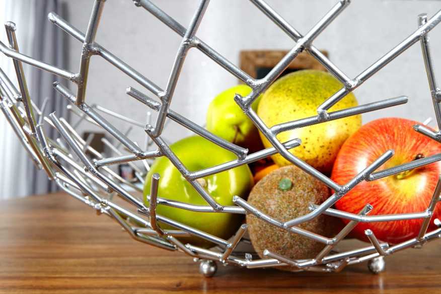 Obstschale Structure silber