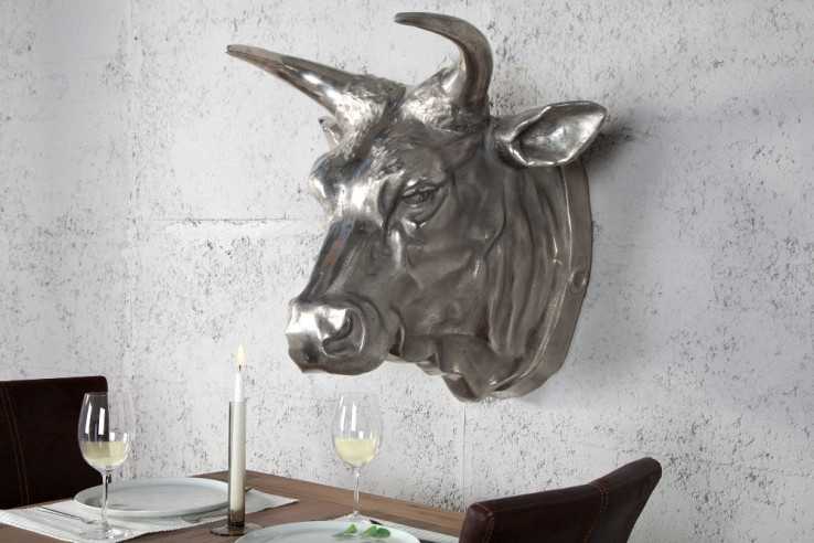 BULLHEAD - 65CM SILVERFÄRGAD VÄGGPRYDNAD