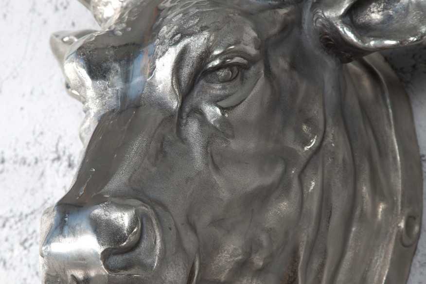 BULLHEAD - 65CM SILVERFÄRGAD VÄGGPRYDNAD