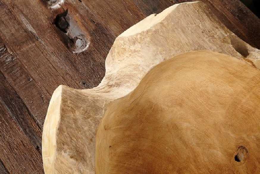 JORDMÅN - 50CM TRÄSKÅL I TEAK