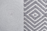 Pouf Leeds Oriental gray white woven