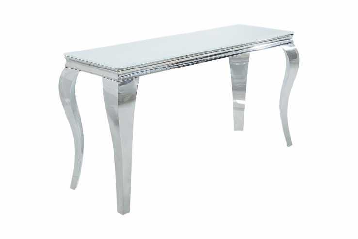LUIS - 140CM SMINK/KONSOLBORD I SILVER/VITT GLAS