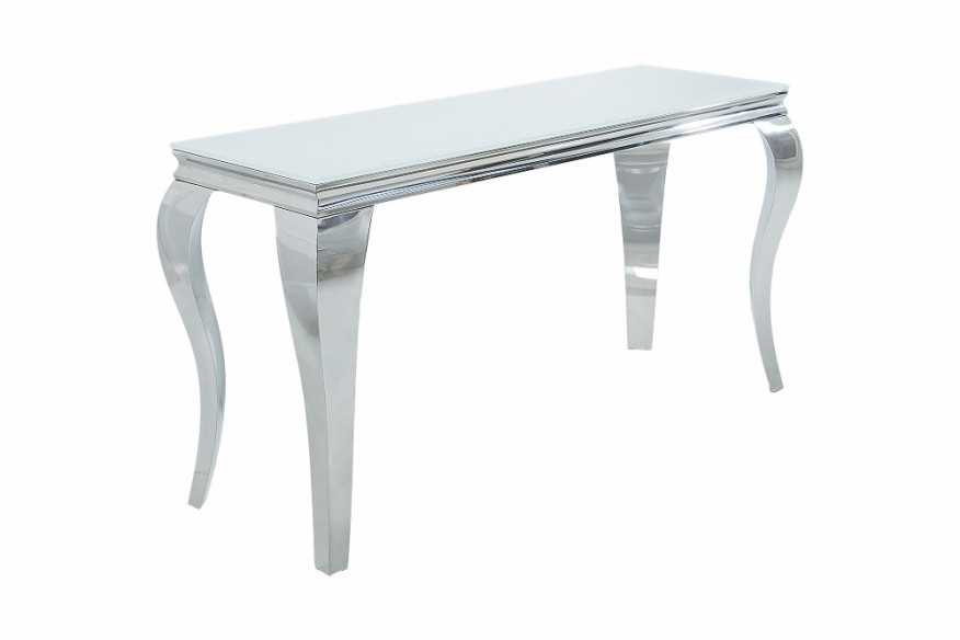 LUIS - 140CM SMINK/KONSOLBORD I SILVER/VITT GLAS