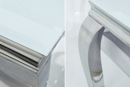 LUIS - 200CM MATBORD I SILVER/VITT GLAS