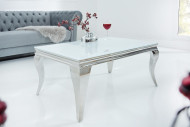 LUIS - 100CM SOFFBORD I SILVER/VITT GLAS