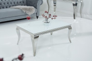 LUIS - 100CM SOFFBORD I SILVER/VITT GLAS