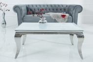 LUIS - 100CM SOFFBORD I SILVER/VITT GLAS