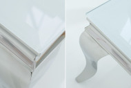 LUIS - 100CM SOFFBORD I SILVER/VITT GLAS