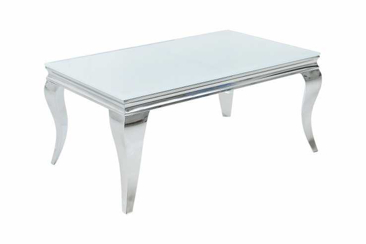 LUIS - 100CM SOFFBORD I SILVER/VITT GLAS
