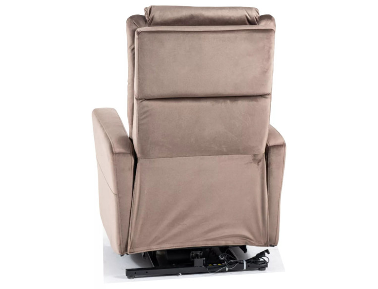 REGN - 93CM FOTEL RELAX, ELEKTRISK RECLINER SAMMET MÖRKBEIGE