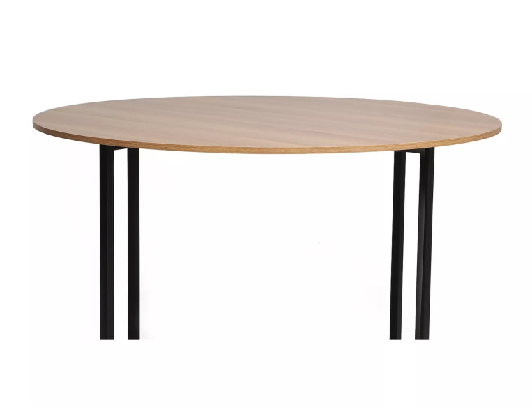 CYKLON - 120CM RUNT MATBORD, EK/SVART METALL