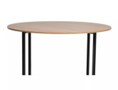 CYKLON - 120CM RUNT MATBORD, EK/SVART METALL