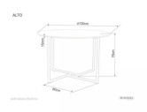 CYKLON - 120CM RUNT MATBORD, EK/SVART METALL