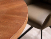 TEMPEST - 100CM RUNT HORECA-BORD, MDF VALNÖT & SVART METALL