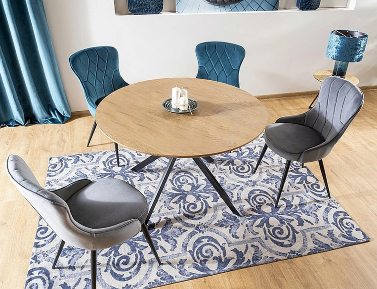 ATLAS - 120CM RUNDT MATBORD, EKSVART, 7 PERSONER