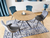 ATLAS - 120CM RUNDT MATBORD, EKSVART, 7 PERSONER
