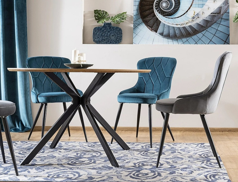 ATLAS - 120CM RUNDT MATBORD, EKSVART, 7 PERSONER