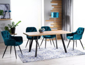 SINNE - 120–160CM MATBORD, UTDRAGSBART MDF DUBB ARTISAN/SVART METALL
