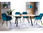 SINNE - 120–160CM MATBORD, UTDRAGSBART MDF DUBB ARTISAN/SVART METALL