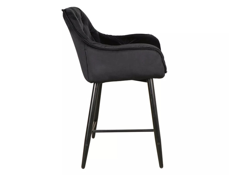 SIERRA H-2 - PÓŁHOKER 86CM, CZARN SAMMET, METALLSVART STATIV