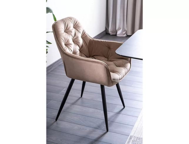DIMMA - SAMMETSKRUK, BEIGE SAMMET, SVART METALLSTATIV