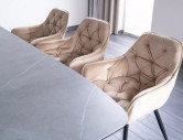 DIMMA - SAMMETSKRUK, BEIGE SAMMET, SVART METALLSTATIV
